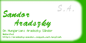 sandor aradszky business card